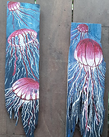 Pasión Bajo El Agua Painting Jellyfish Painting - Island Art | Bocas Artist